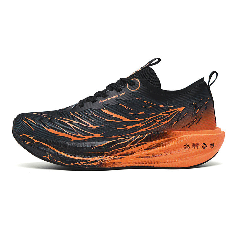 Autumn New Fluorescent Parent-Child Fashion Casual Sports Shoes with Real Carbon Plate High Elasticity Cushioning Outdoor Running Shoes