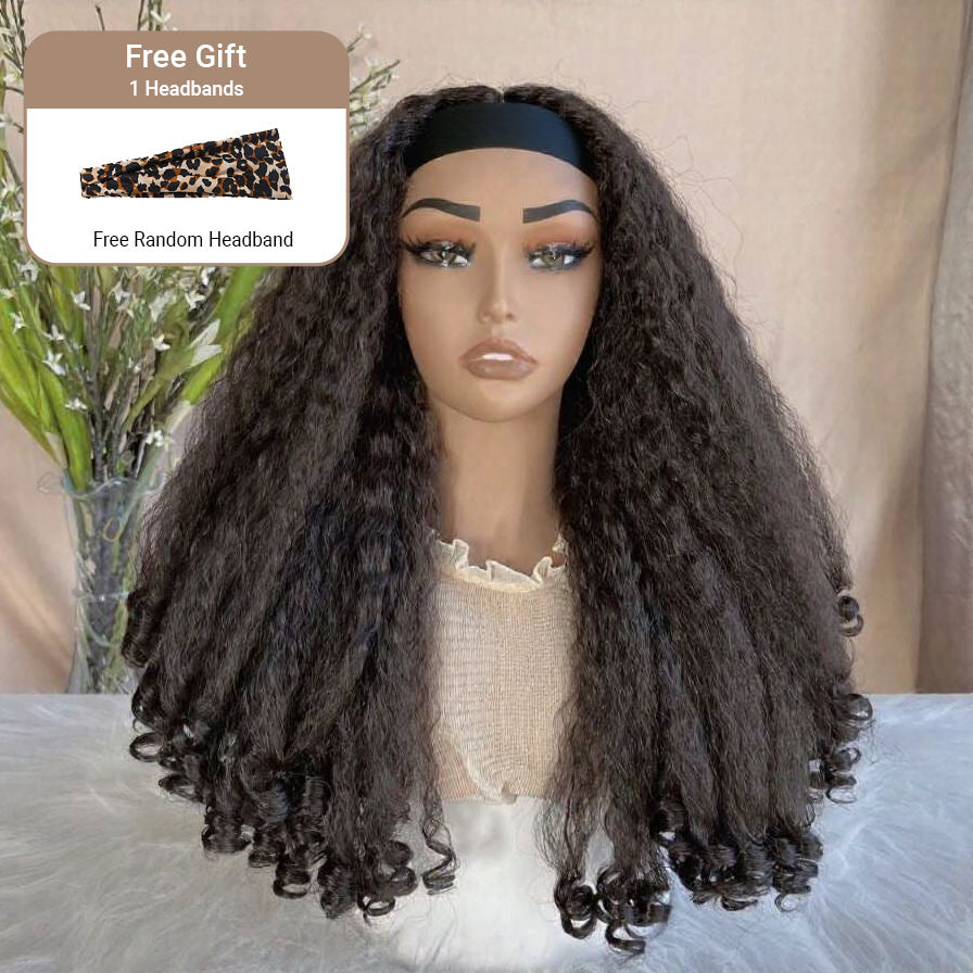 Cross-Border Hot-Selling Wig Factory European and American Fashion Synthetic Hair Mechanism Ice Ribbon VPART Long Curly Hair Curly Hair Top