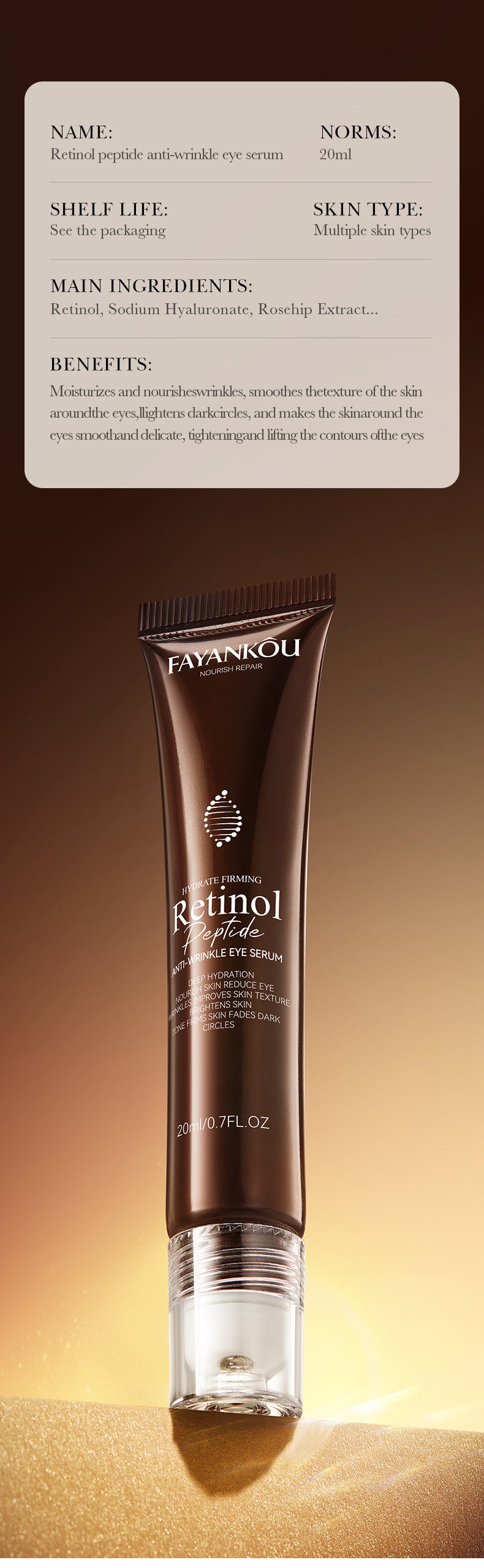 Retinol Peptide Skincare Series  FAYANKOU Amino Acid Facial Cleanser  Wholesale