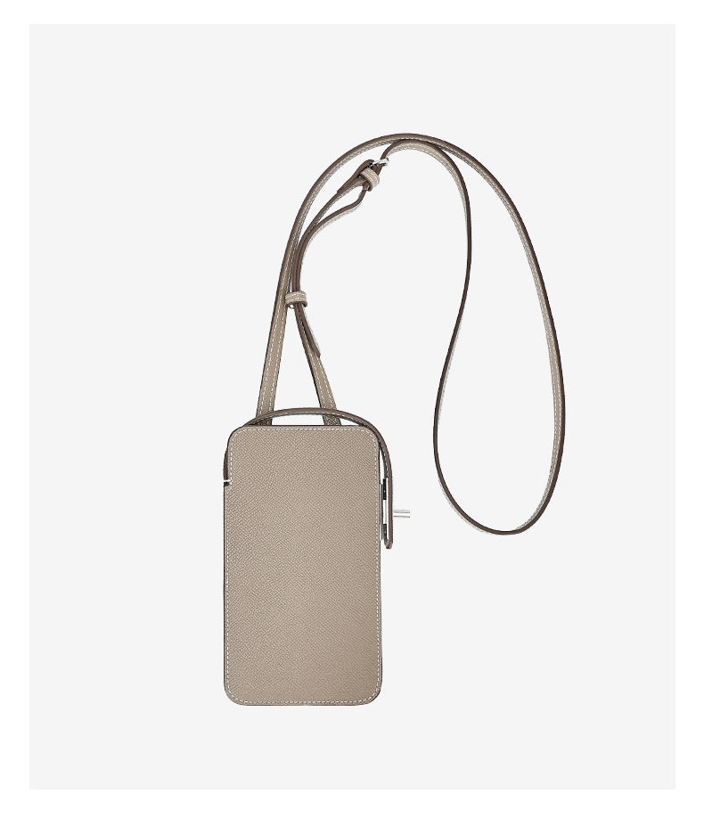 European and American New Style Cowhide Phone Bag for Women, Crossbody Small Bag with High-end Feel, Lightweight Mini Women's Bag, Simple Design