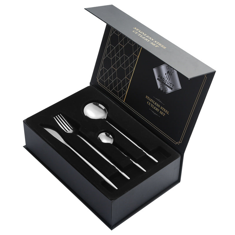 Stainless Steel Cutlery Knife Fork Spoon1010Four-piece Portuguese Western Steak Knife, Fork, and Spoon Set24Piece Suit