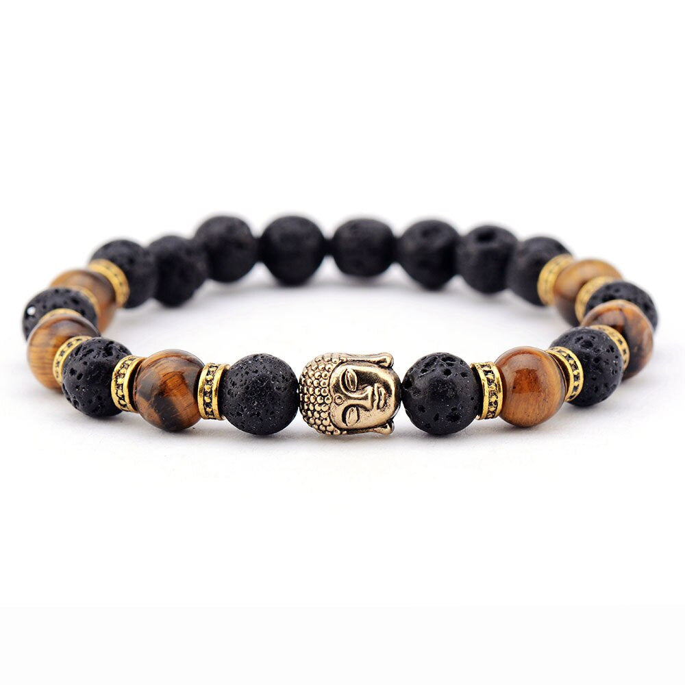 AliExpress8mm Volcanic Lava Stone Bracelet Natural Emperor Stone Couple Fashion Bracelet Factory Direct Sale