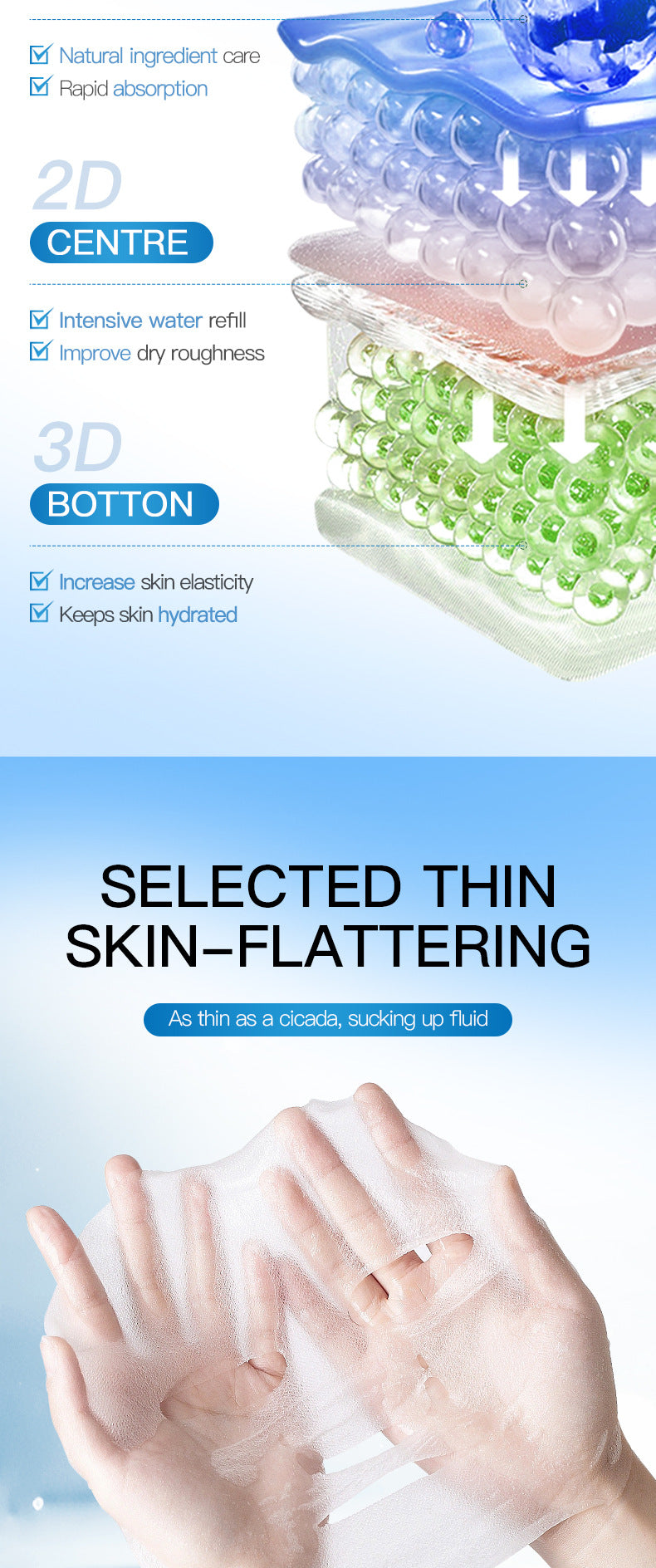 Birch Hyaluronic Acid Hydrating Mask SADOER Moisturizing and hydrating face masks  wholesale