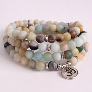 108Pink Quartz Bracelet Lotus Pendant Necklace Bracelet Buddhist Bead Necklace Factory Direct Sale