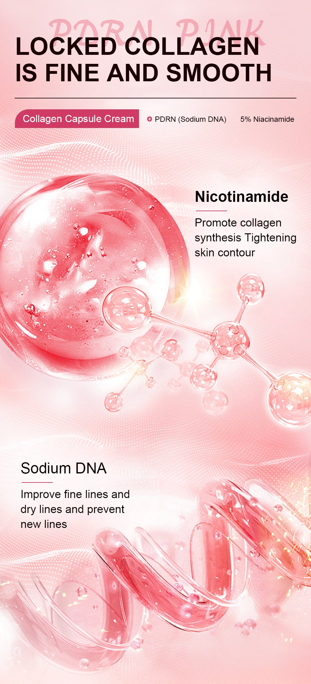 Specially designed Collagen Pink Capsule Face Cream Deep Moisturizing Wrinkle Firming Elasticity Anti-Wrinkle Cream