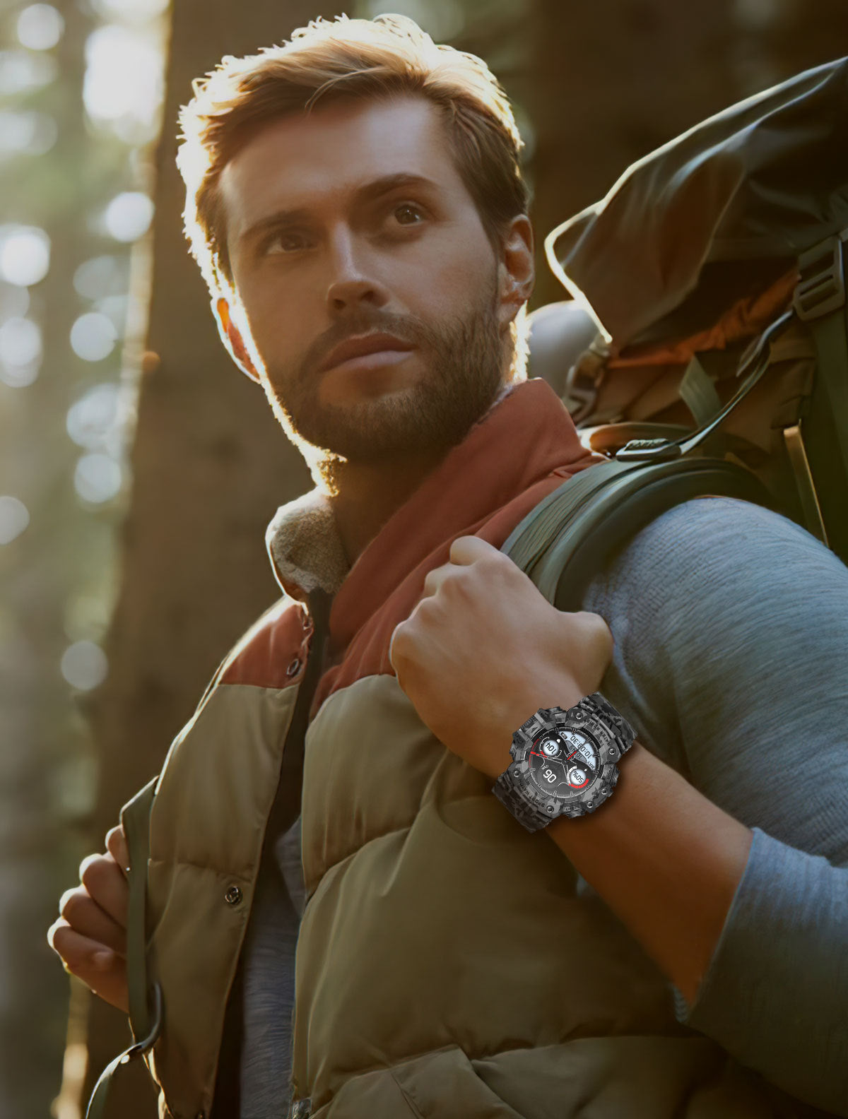 LC21Smart Watch Bluetooth Call True Heart Rate Step Sleep Compass Deep Waterproof Mechanical Style Sports