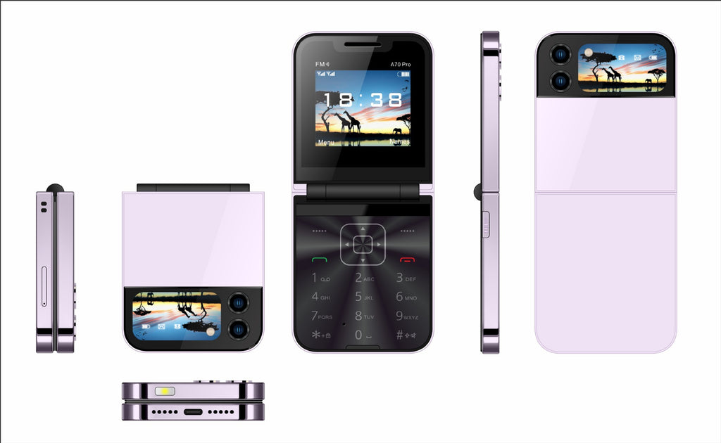 A70pro Flip phone non-smart small phone folding button2G Universal Mini Phone for Foreign Languages