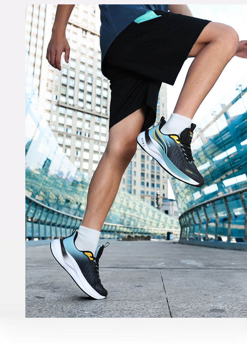 Carbon Plate Ultra-Light Jacquard Breathable Running Shoes Couple Style Sports Shock Absorption Body Test Student Outdoor Racing Men