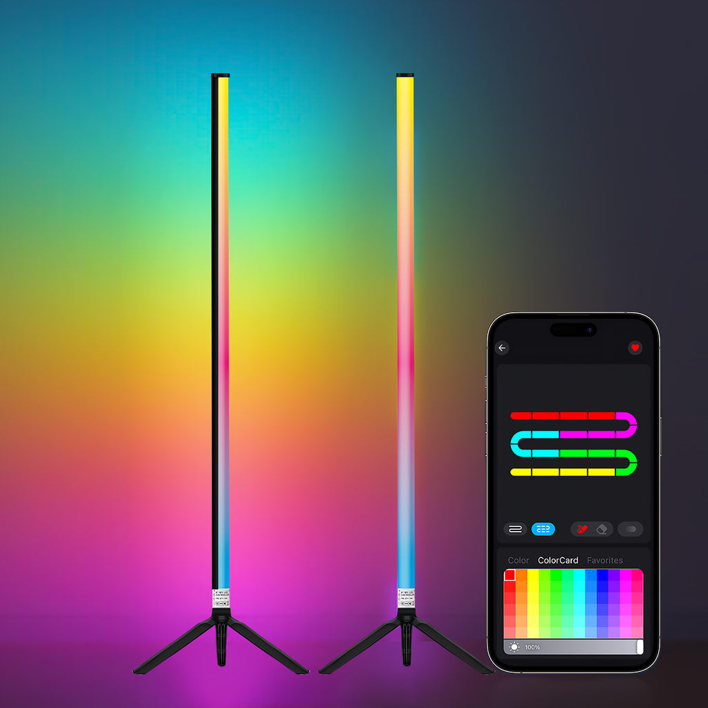 Triangular Floor Lamp Iridescent Floor Lamp Ambient Light led Floor Lamp RGB Floor Lamp USB Corner Light Sound Pickup Lamp