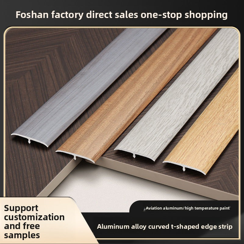 Aluminum alloy wood grain flooring trim edge strip t Door threshold edge trim strip, door seam trim strip, aluminum buckle strip