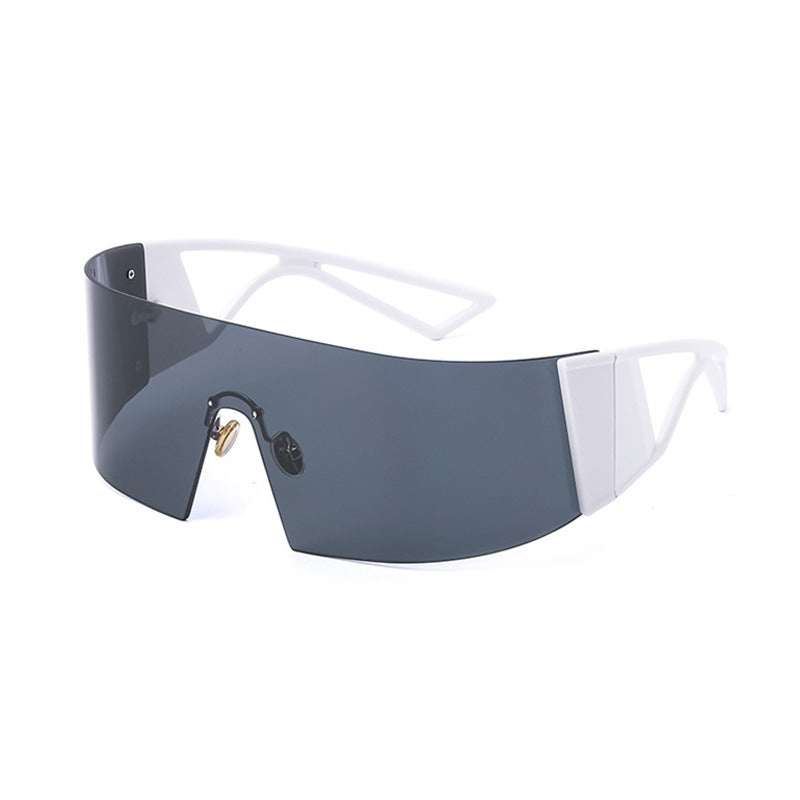 Outdoor Sports Cycling Glasses for Women, Colorful Integrated Windproof Sunglasses, Trendy European and American Style, Large Frame Sunshade and Sun Protection Sunglasses