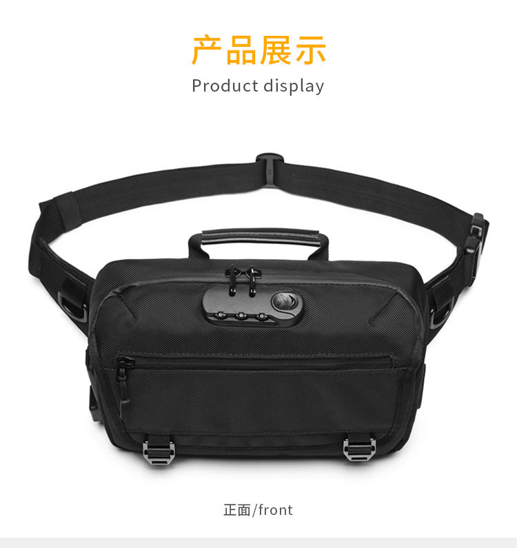 ozuko Multifunctional Waist Bag Men's Anti-Theft Chest Bag Large Capacity Trendy Crossbody Bag Sports Outdoor Shoulder Bag