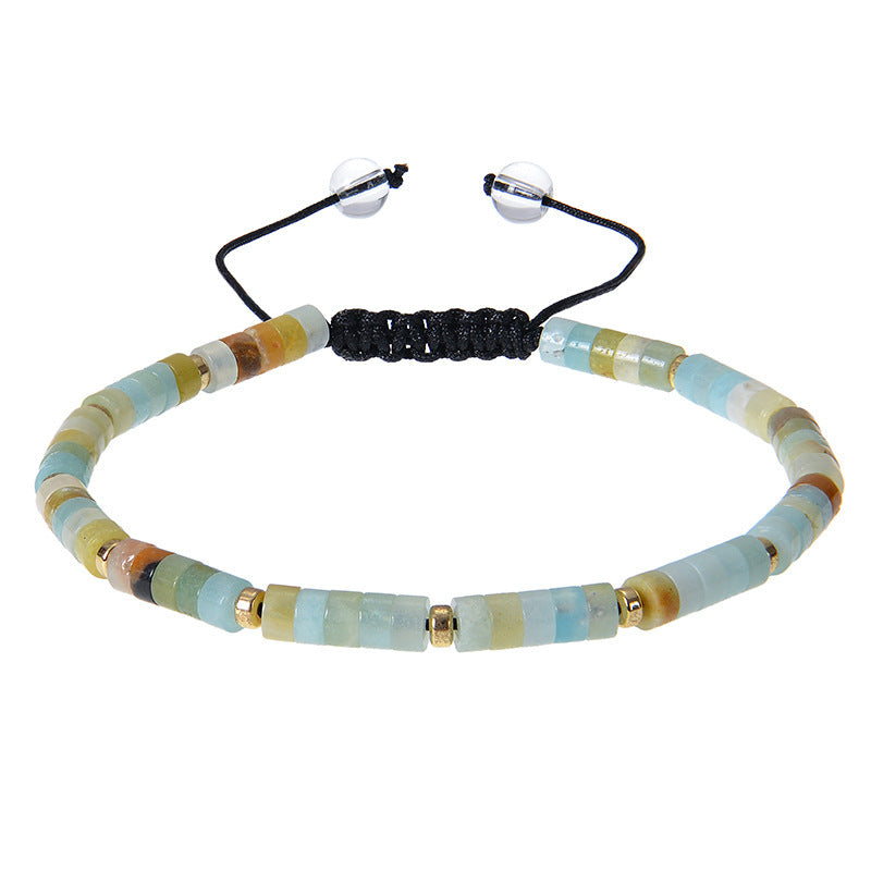 Amethyst Bracelet4mm Beaded Couple Natural Stone Accessories Lapis Lazuli Tiger Eye Stone Woven Bracelet