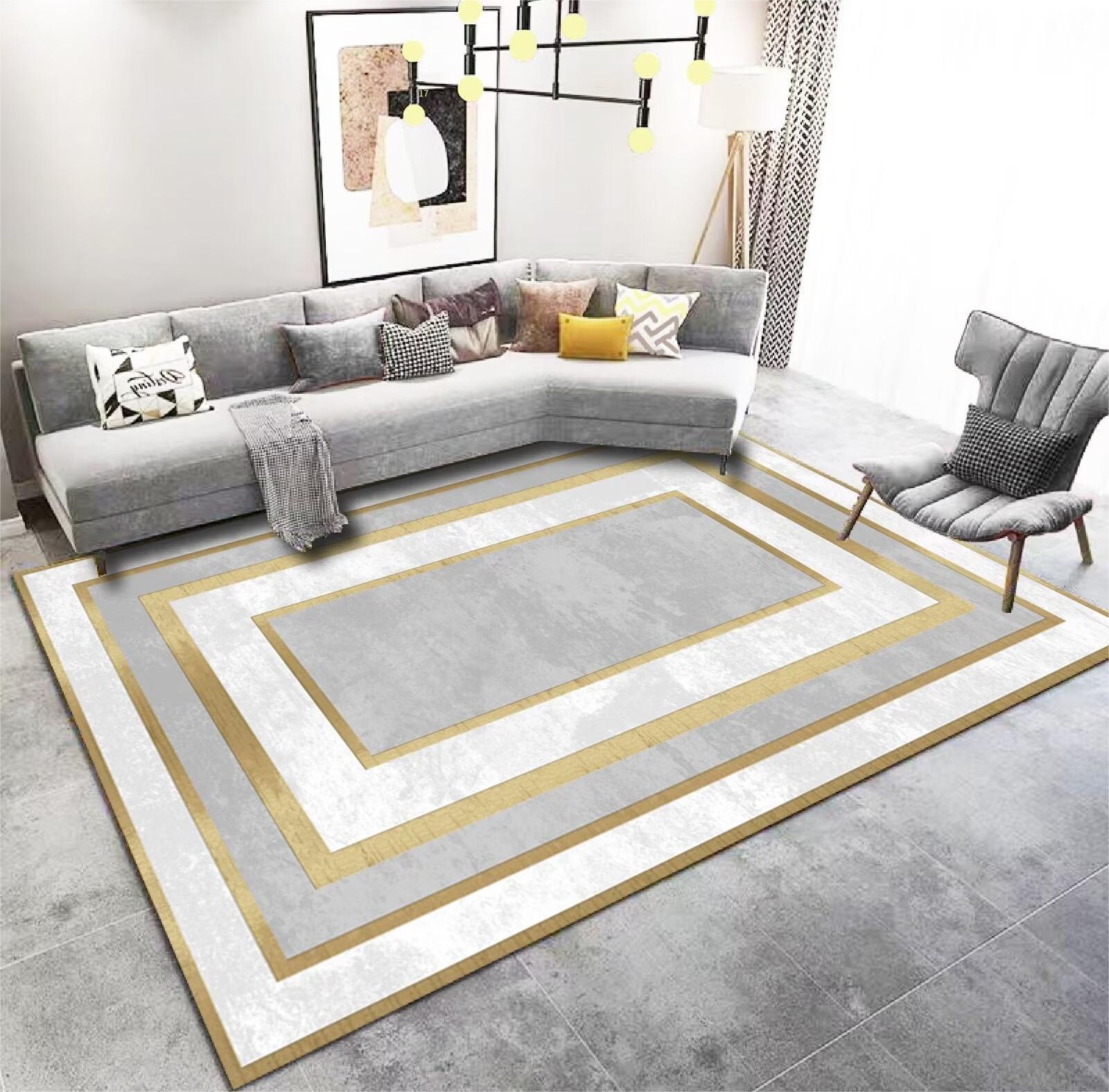 Living Room Carpet Stain-Resistant Easy Care Light Luxury Sofa Coffee Table Rug Home Use All-Season Crystal Velvet Bedside Warm Blanket