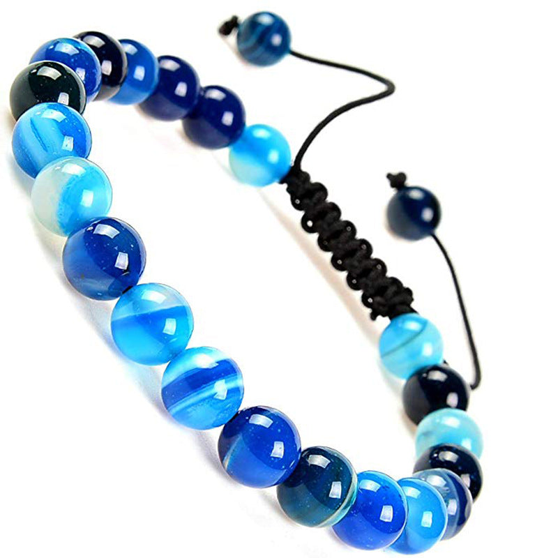AliExpress Natural Tiger Eye Stone Bracelet Agate Couple Woven Bracelet Peacock Stone Woven Bracelet