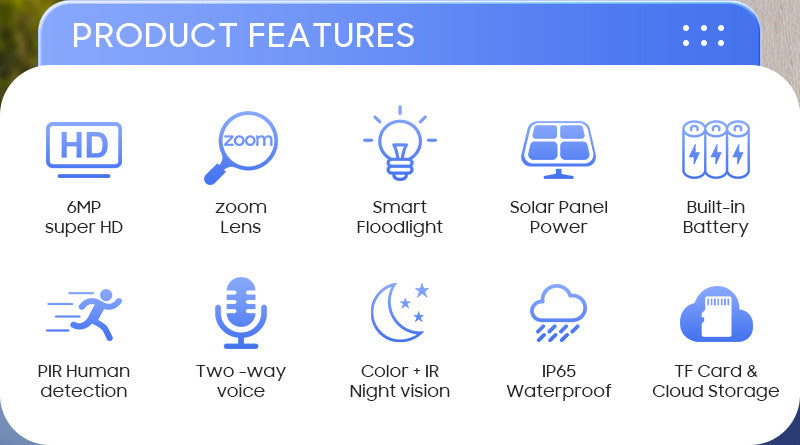 600Wan HD Outdoor Courtyard Solar Binocular Zoom Camera4G Wireless Night Vision Remote Early Warning Monitoring