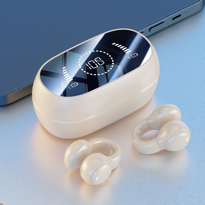 M47New Private Model Ear Clip Bone Conduction Bluetooth Earphones Non-In-Ear Sports Digital Display Long Battery Life Earphones