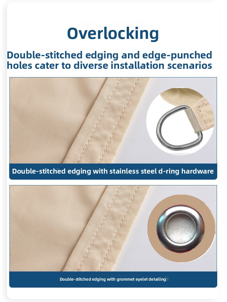 Triangular Sunshade Sail Camping Sunshade Garden Pool Waterproof Balcony Sunscreen Garage Sunshade Curtain Courtyard UV Protection