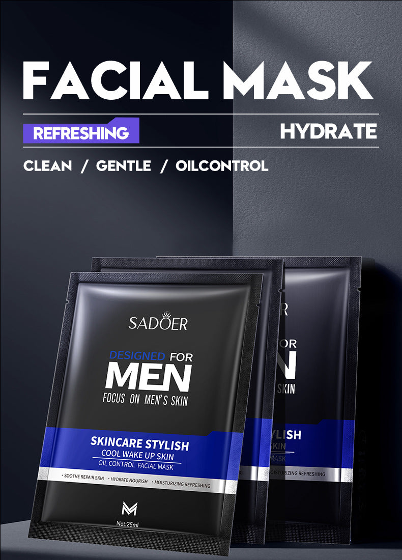Men's Face Mask25g SADOER Cool and Refreshing Men's Hydrating Mask Stickers  Wholesale