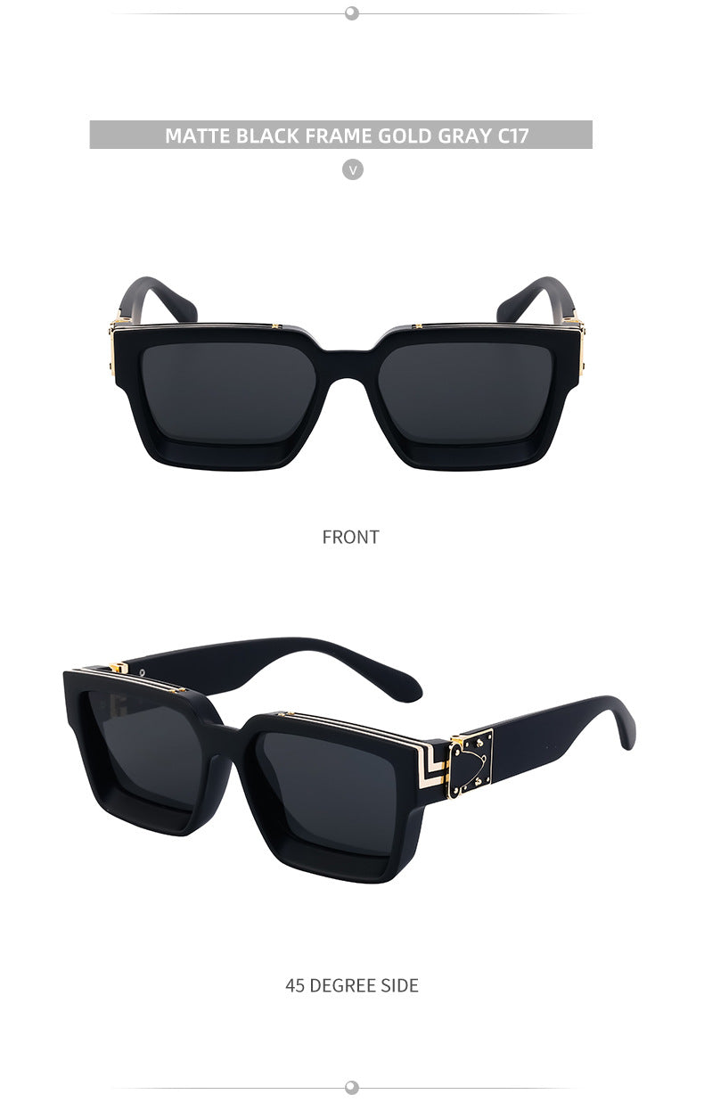 0k Billionaire Style Sunglasses Men Fashion Internet Celebrity Sunglasses Women High-end Glasses Square Frame Sunglasses