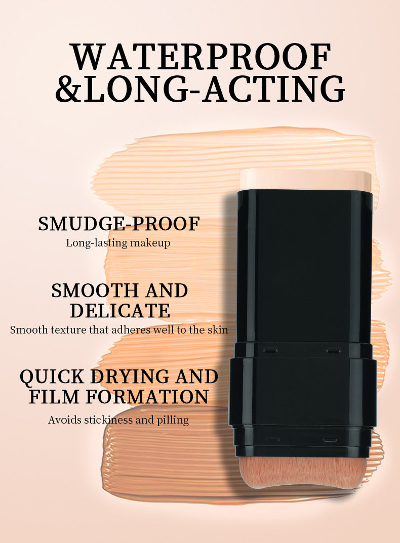 Makeup Concealer Long-lasting Foundation Puff Brush+Solid Foundation Cream 2-in-1 Edition