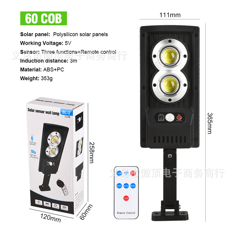 Outdoor Solar Lights LED Wall Lamp Human Body Induction Street Light Waterproof Garden Light Remote Control Courtyard Light Wall Lamp