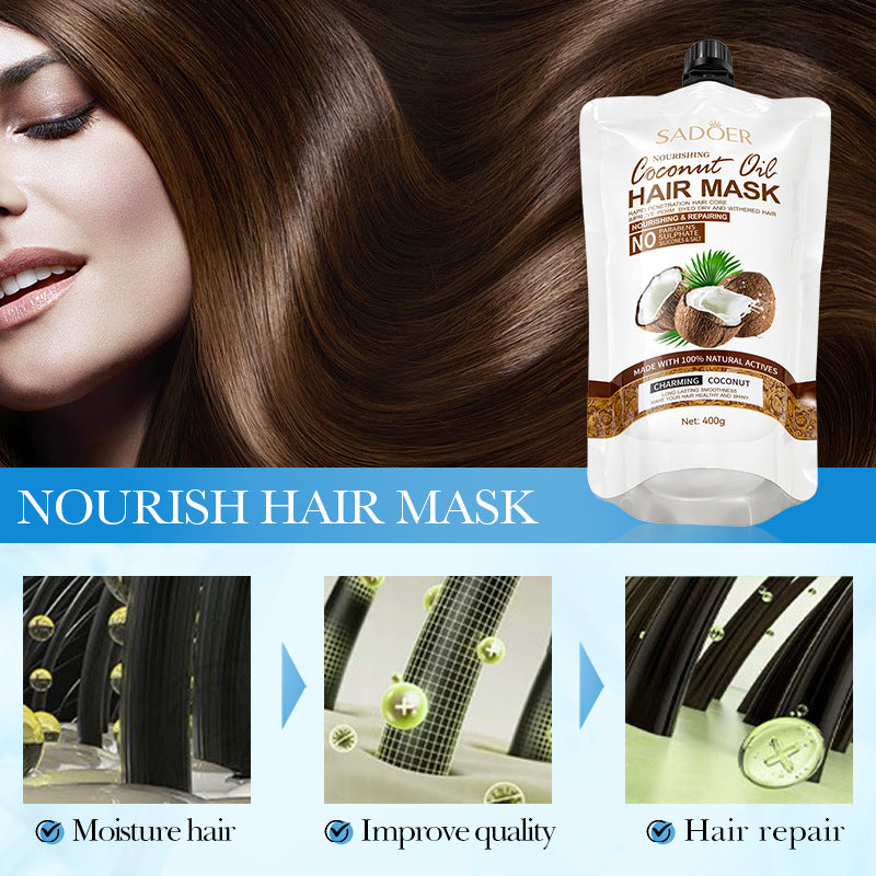 Coconut Oil Nourishing Hair Mask SADOER Smooth, Soft, and Voluminous Hair Conditioner for  Wholesale