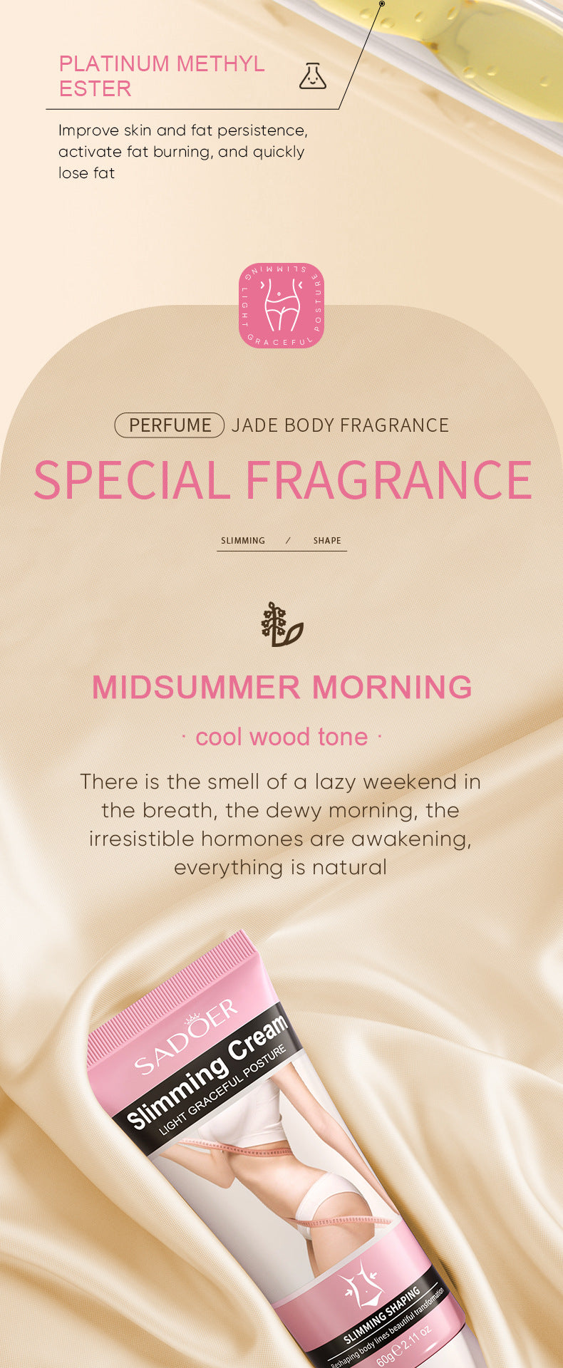 Slimming Cream SADOER Body Shaping Care Products  Foreign Trade Live Streaming Skincare Manufacturer Wholesale