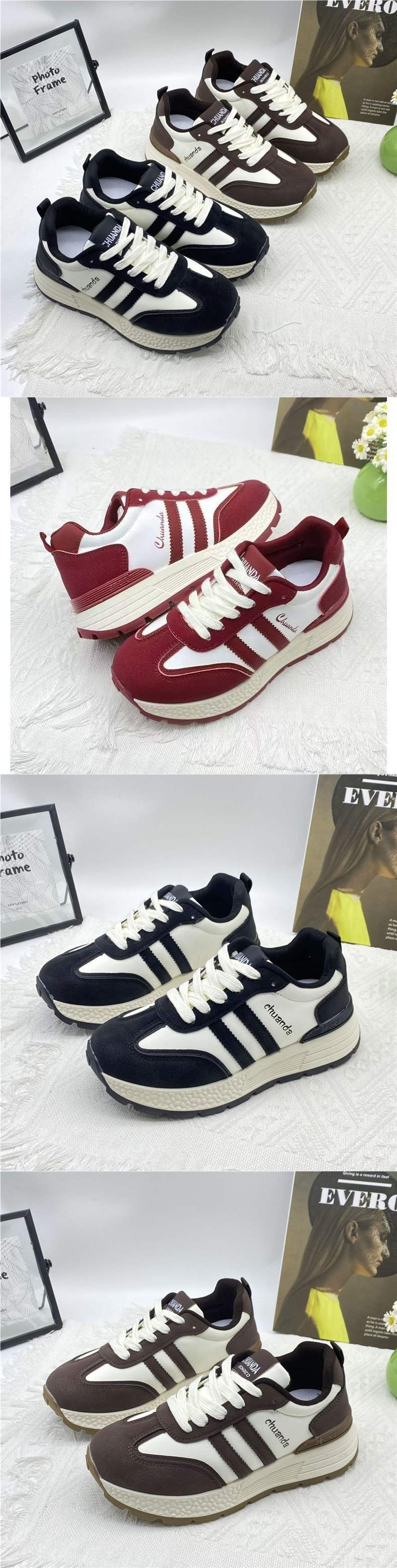 Platform Height Increasing Women's Shoes2025Spring and Summer New Versatile Forrest Gump Soft Sole Sports Casual Dad Shoes