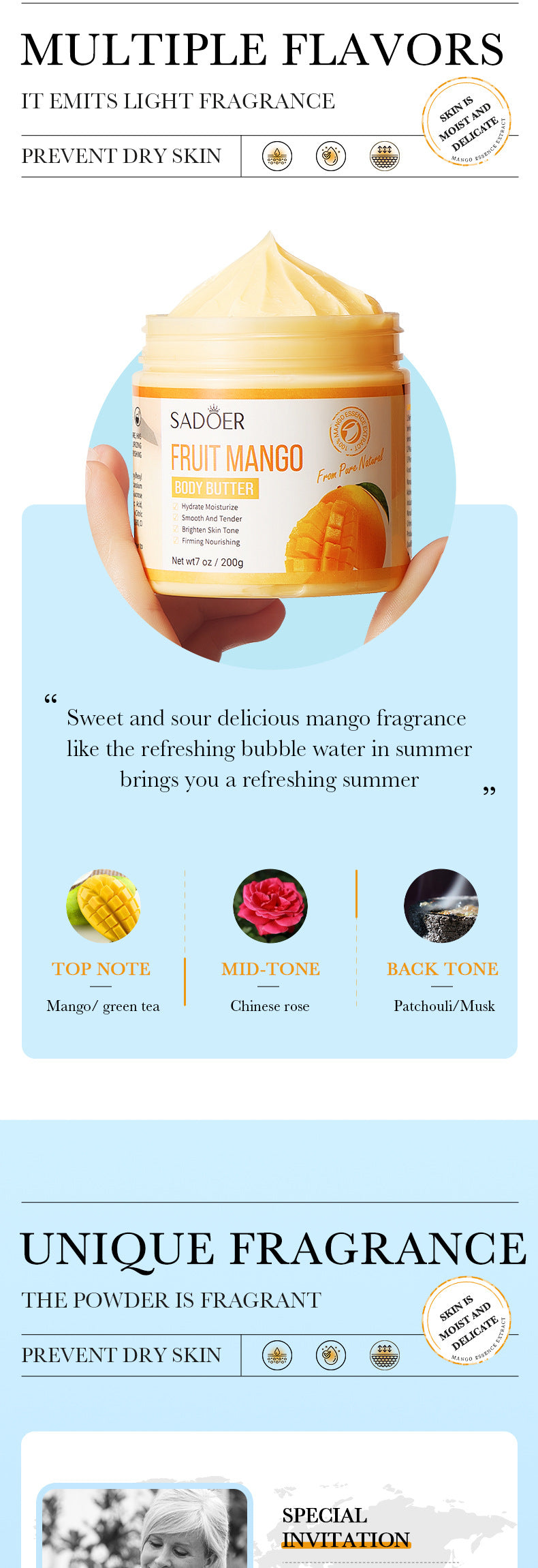 Plant Body Lotion SADOER Avocado Moisturizing Rose Butter Body Lotion  Wholesale