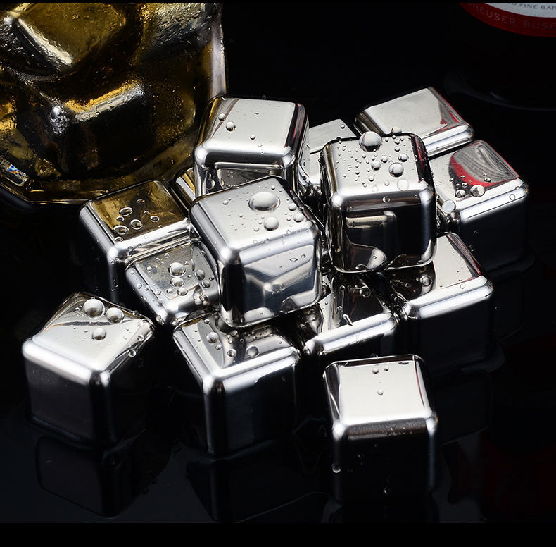 304Stainless Steel Ice Cubes Home Bar Quick-Freezing Ice Wine Stone Set Whiskey Beer Chilled Metal Ice Cubes