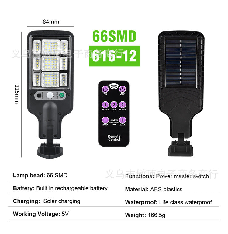 New Solar Street Light LED Outdoor lighting human body sensor garden light with remote control wall lamp Waterproof