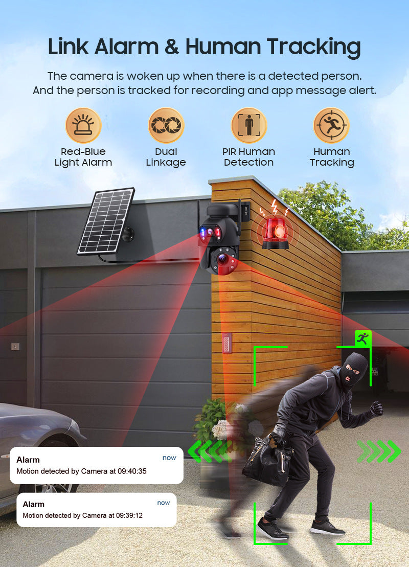 Factory direct sales4G Binocular6MP HD Outdoor Gun Ball Solar Camera202x Zoom Night Vision Camera