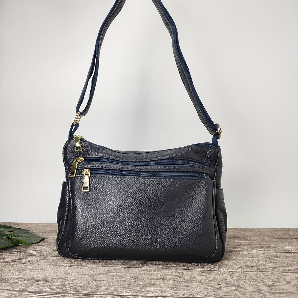 Mom's Handbag for Women2025New Genuine Leather Crossbody Bag Large Capacity Luxury Top Layer Cowhide Versatile for Middle-aged