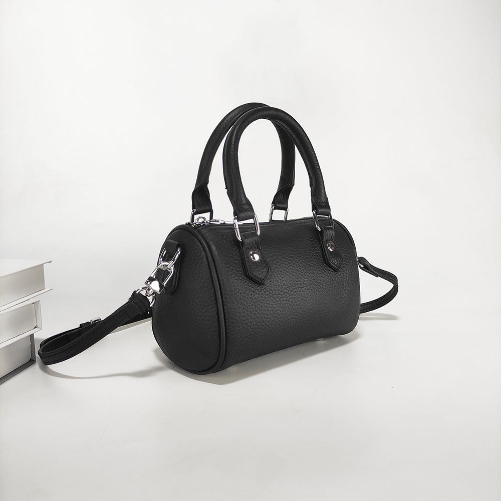 High-end texture genuine leather Boston pillow bag for women2025New Top Layer Cowhide Handbag and Crossbody Bag from Shiling