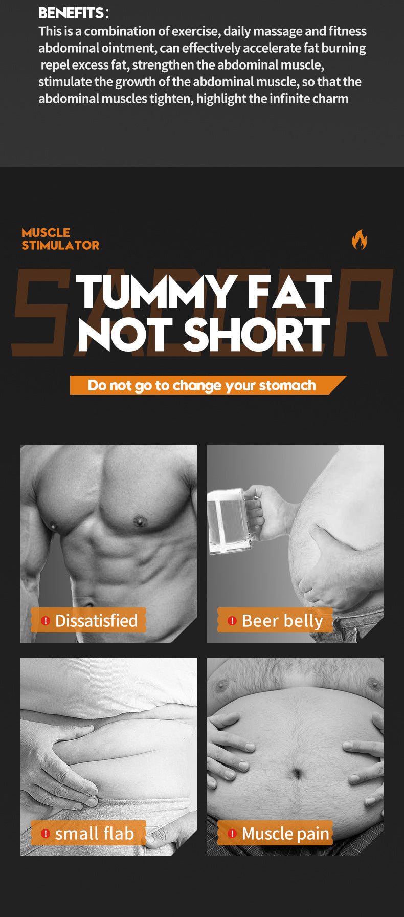 Men's Abdominal Shaping Heating Cream60g SADOER Waist and abdomen slimming cream  wholesale