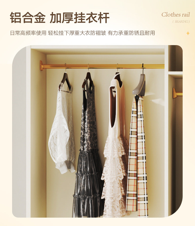 European Pine Board Full-Height Wardrobe3.0/2.8/2.7/2.6/2.5m Mi Light Luxury Bedroom Storage Cabinet