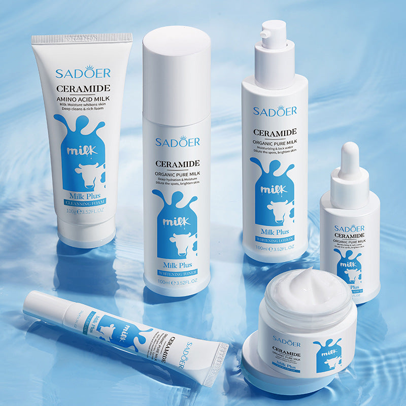 Milk Skin Care Set SADOER Ceramide Whitening and Moisturizing Six-piece Set Cross-border Foreign Trade Wholesale