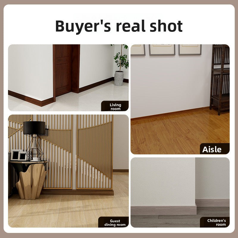 Italian-style ultra-narrow, ultra-thin straight wall molding L Floor skirting is covered to prevent moisture 5.5 Solid wood skirting board