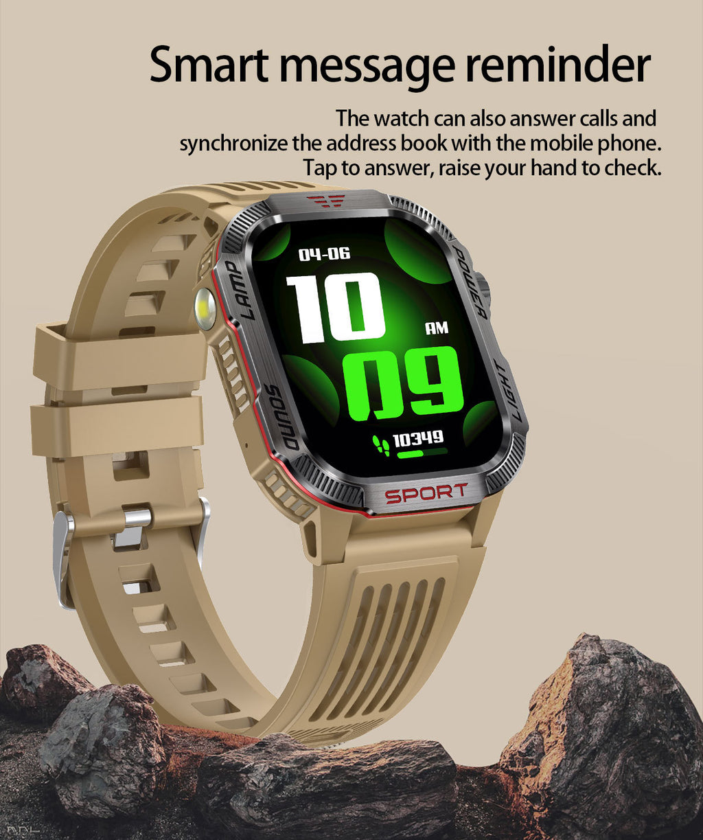 HT29Smart Watch Bluetooth Call True Heart Rate Step Sleep Monitoring IP68Deep Waterproof Sports Tri-Proof