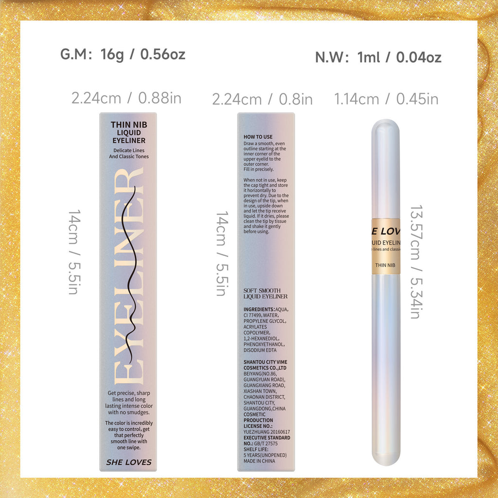 SHELOVES Eyeliner Pen Color Brown Ultra-fine Quick-drying Long-lasting Waterproof Non-smudging Genuine Eyeliner Pen