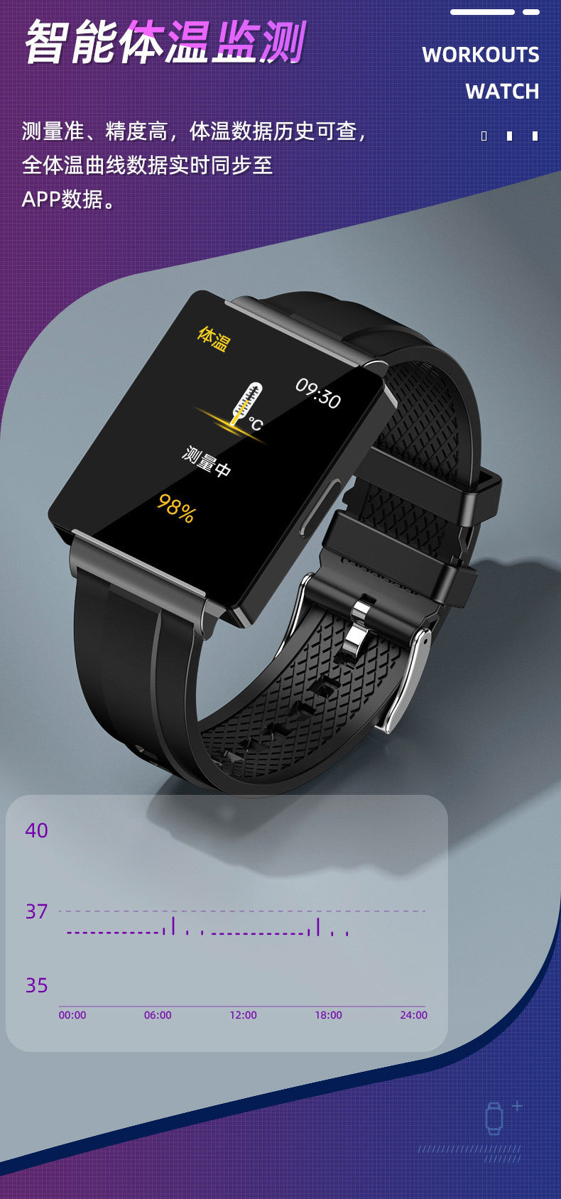 ks01Smart Watch Non-Invasive Blood Glucose and Oxygen Health Monitoring Watch NFC Huaqiangbei Sports Smart Watch