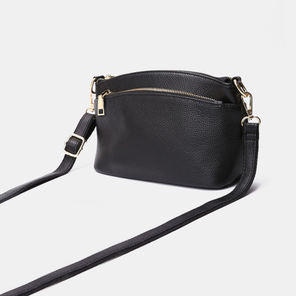 Guangzhou Shiling Genuine Leather Women's Bag for Middle-aged Moms, Small Square Bag, Top Layer Cowhide, Single Shoulder Crossbody Bag, Versatile