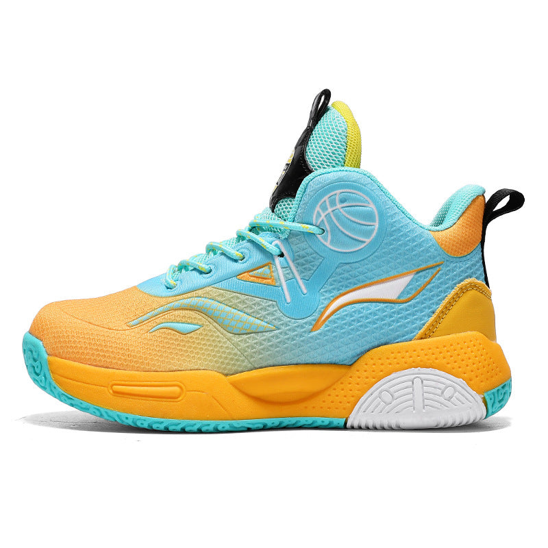Boys' Casual Fashion Trendy Children's Shoes Non-Slip Wear-Resistant Sports Shoes for Elementary School Students Training Multi-Color Basketball Shoes