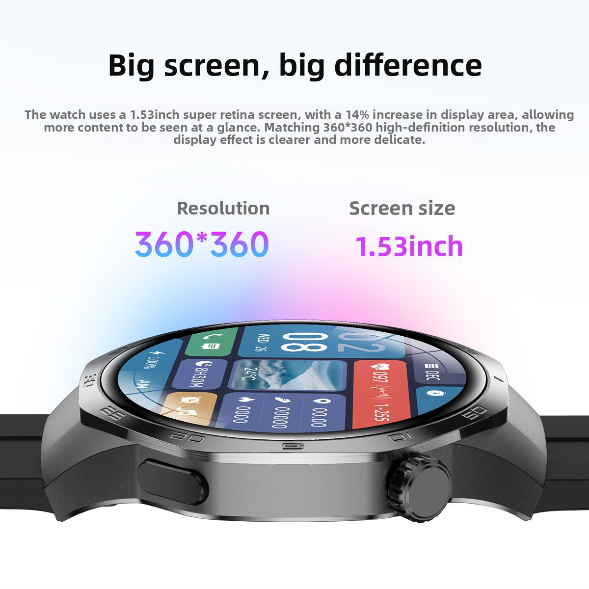 Watch5 Max Smart Watch1.52inch Bluetooth Call, Heart Rate Monitor, Pedometer, Sleep Monitoring, Waterproof, Shockproof, Dustproof Sports