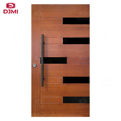 Customized New Front Security Big Modern Villa House  Solid Wood Pivot Doors Exterior Wooden Door Main Entrance