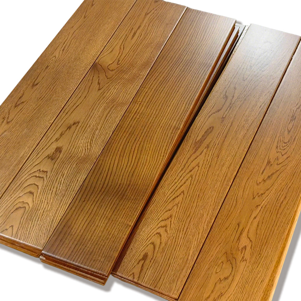 18mm Solid Oak Hardwood Flooring Waterproof Scratch-Resistant Eco-Friendly Customizable Size for Kitchen Retail Outdoor Use