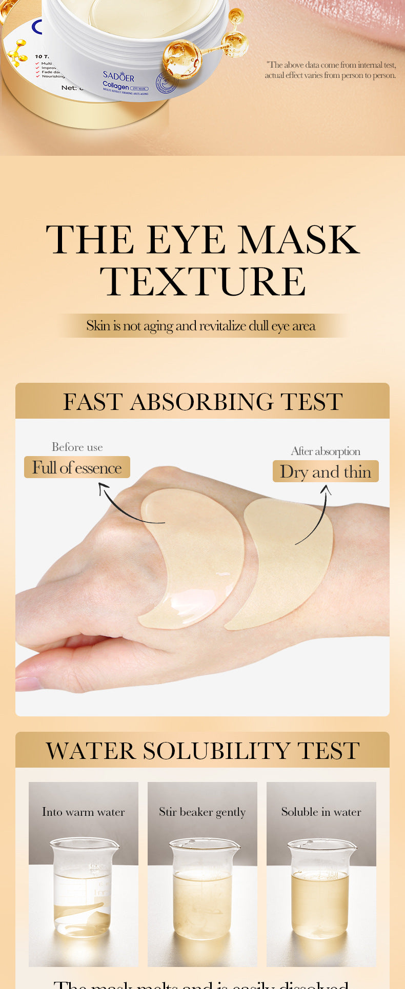Collagen Anti-Wrinkle Firming Eye Mask SADOER Hydrating and moisturizing eye mask patch  foreign trade wholesale