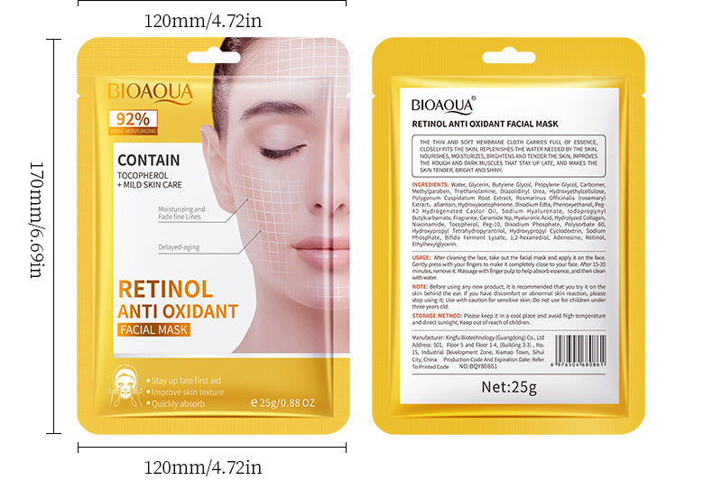 BIOAOUA Hyaluronic Acid Moisturizing Mask Moisturizing Brightening Hydrating Mask Skin Care Products Genuine Wholesale