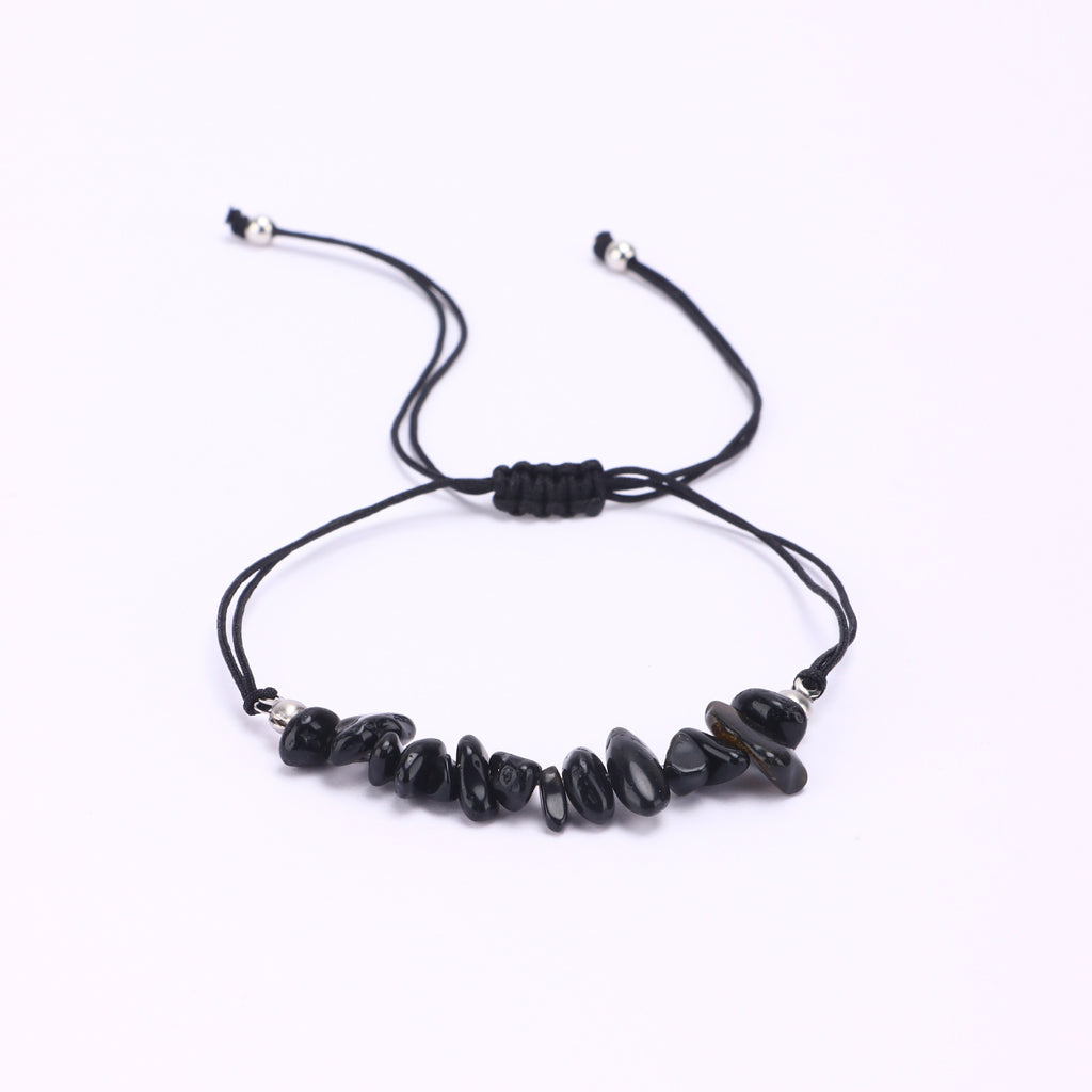 Women's Woven Crystal Stone Bracelet Women's Friendship Gift Simple Fashion Adjustable Amethyst Woven Bracelet